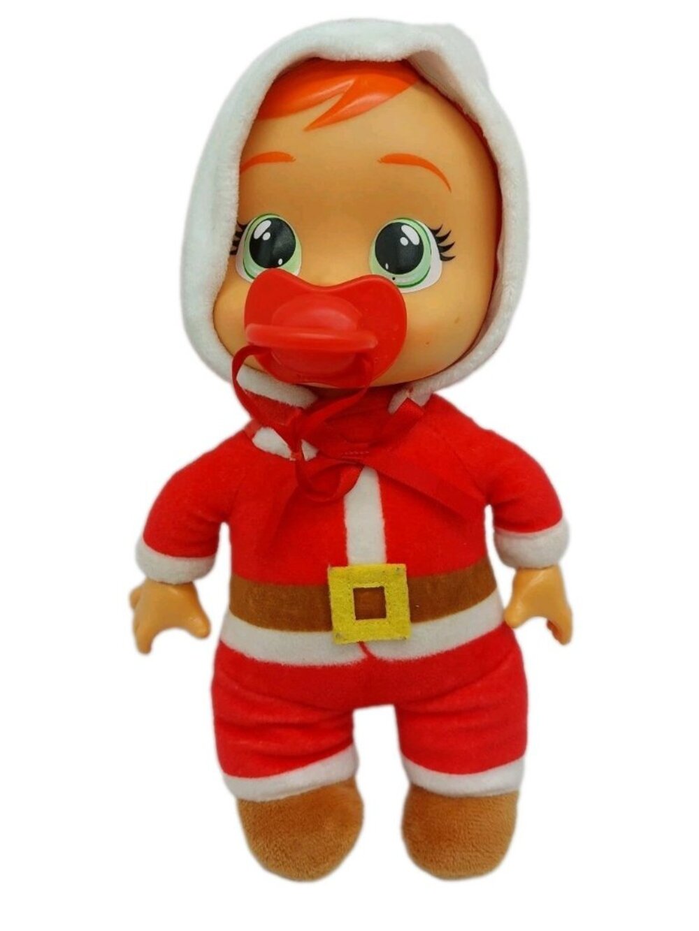 Cry Babies Tiny Cuddles Christmas Claus 9 inch Baby Doll Missing Stopper